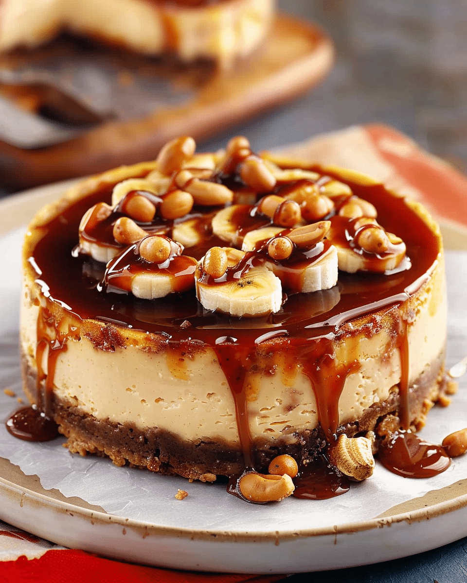 Banana Caramel Peanut Cheesecake