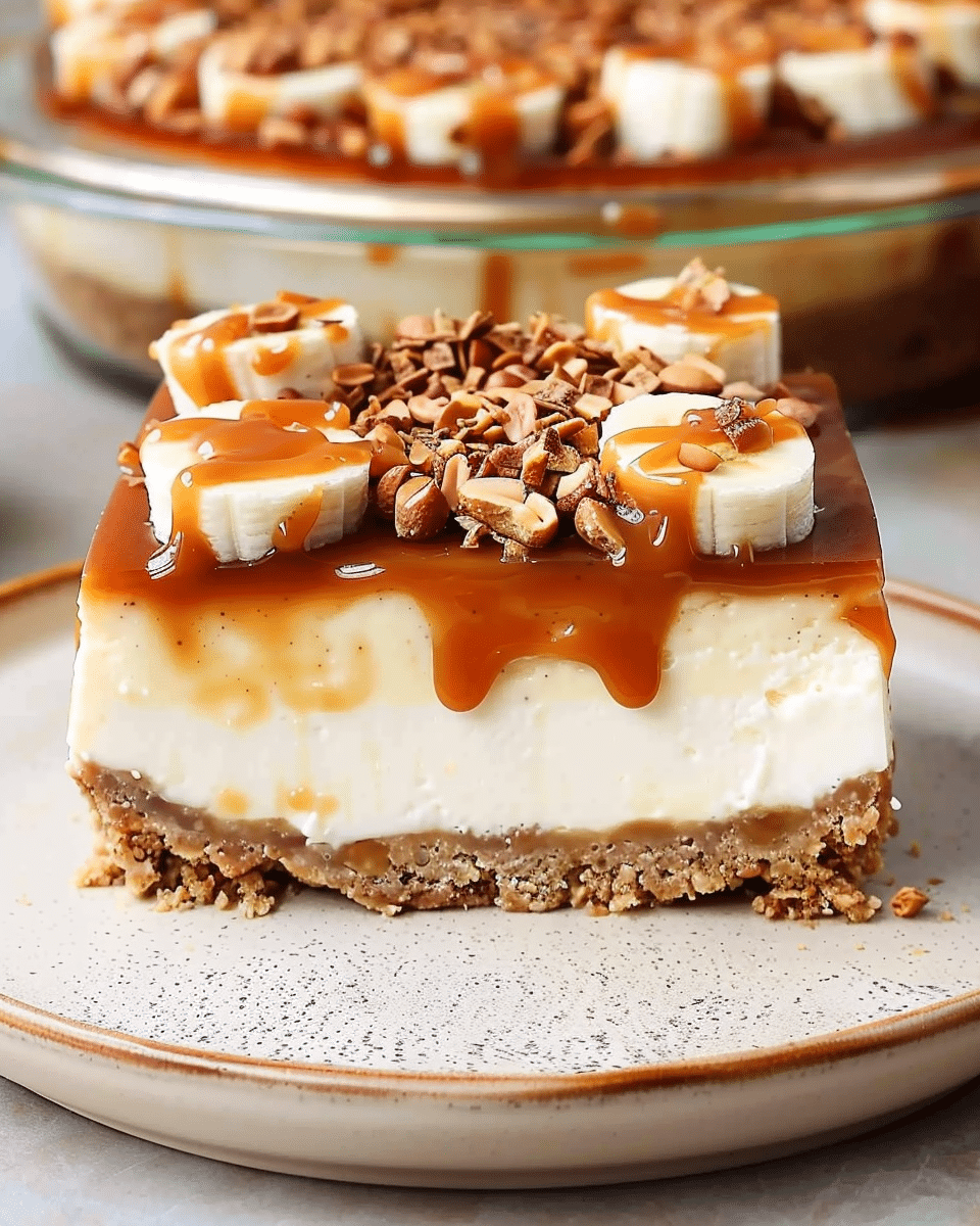 Banana Caramel Peanut Cheesecake