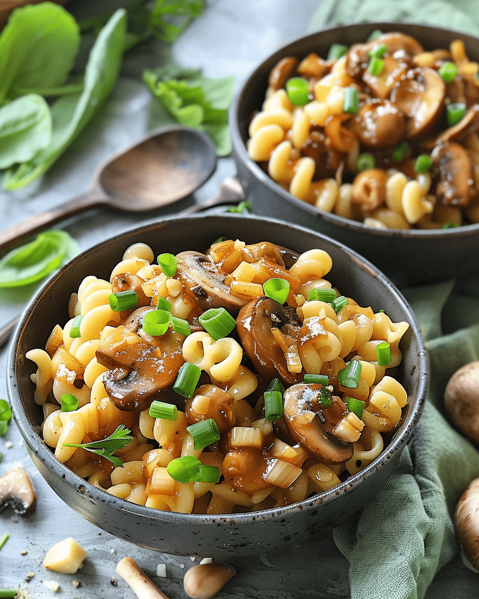 Caramelized Leek and Mushroom Gruyere Pasta