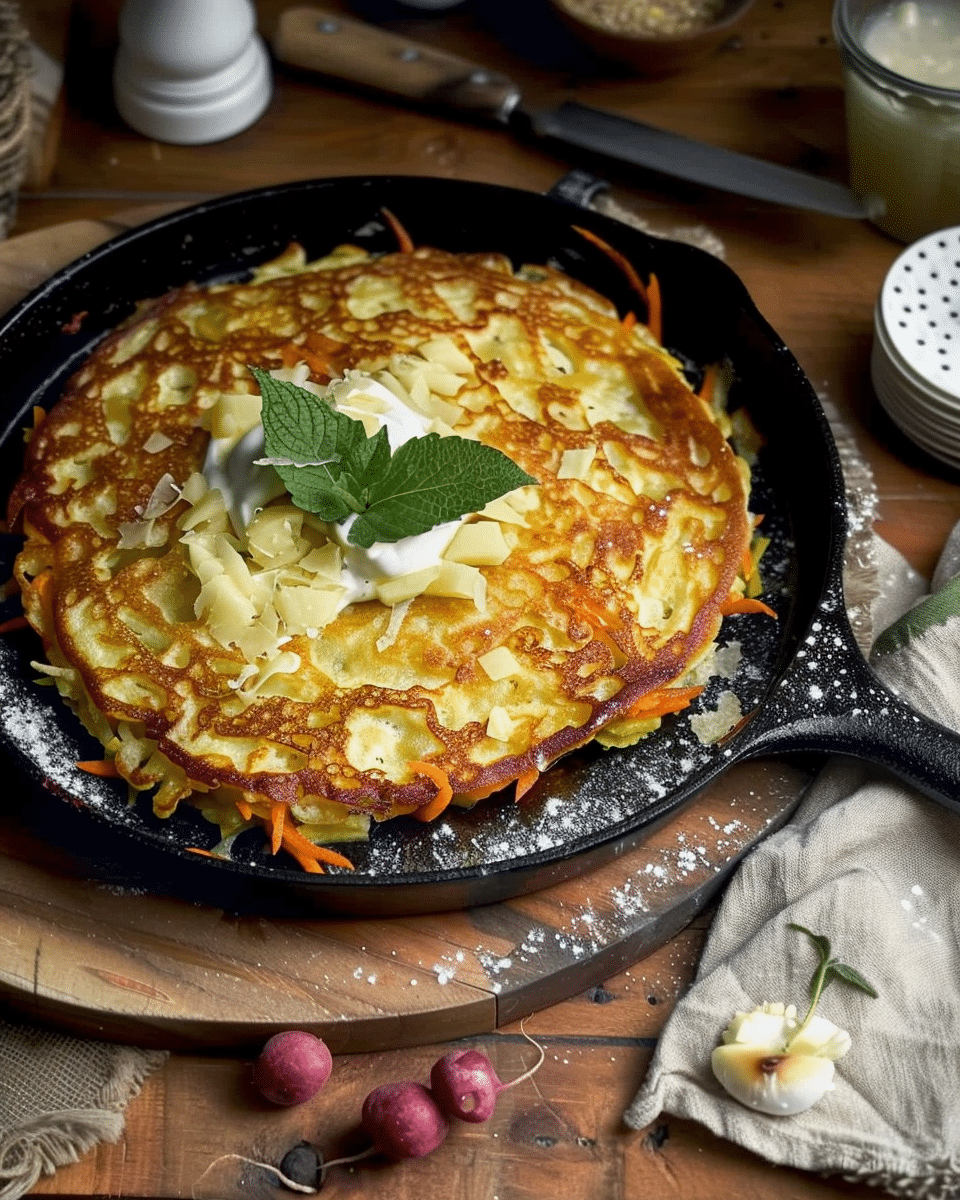 Cheesy Carrot Potato Fritter Pancake