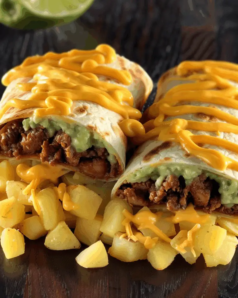 Cheesy Potato Beef Burritos