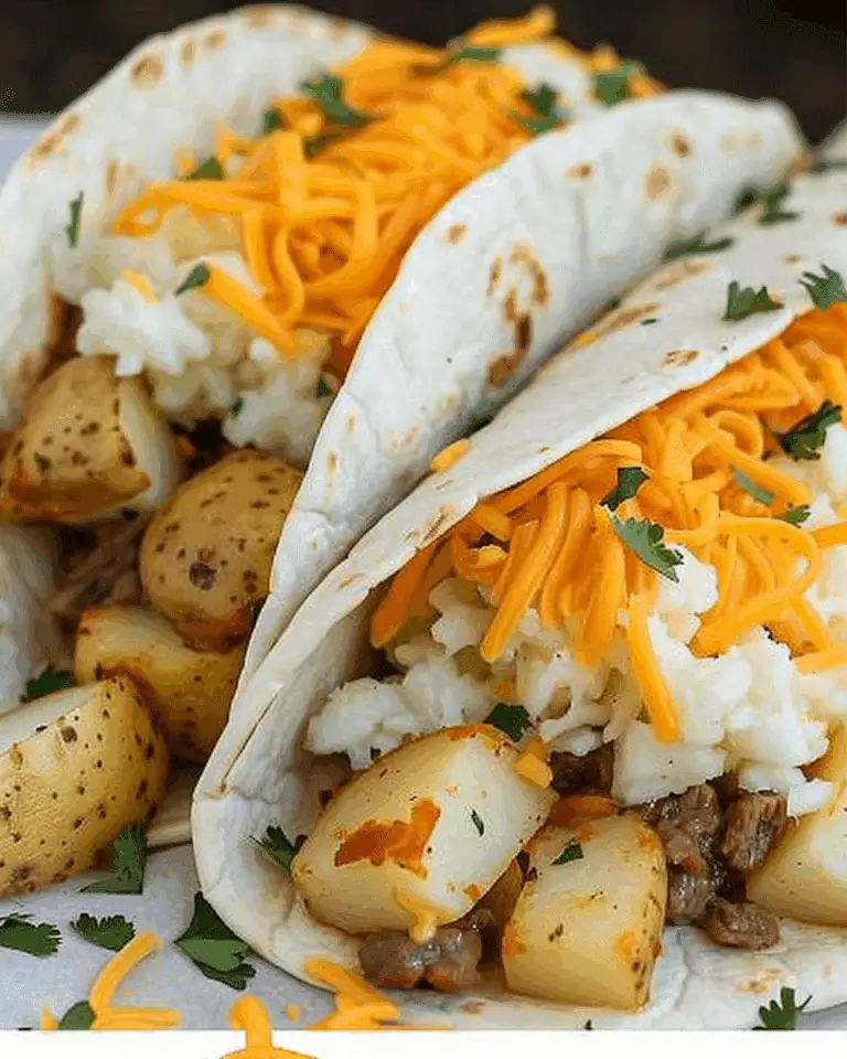 Cheesy Potato Beef Burritos