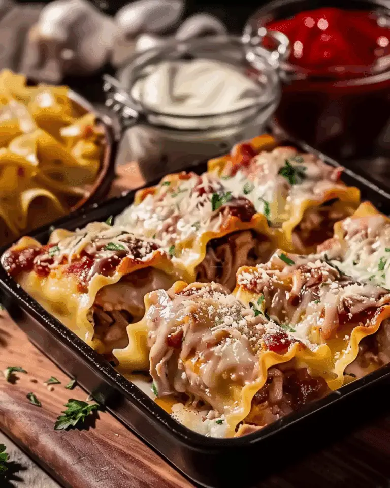 Chicken Alfredo Lasagna Roll-Ups
