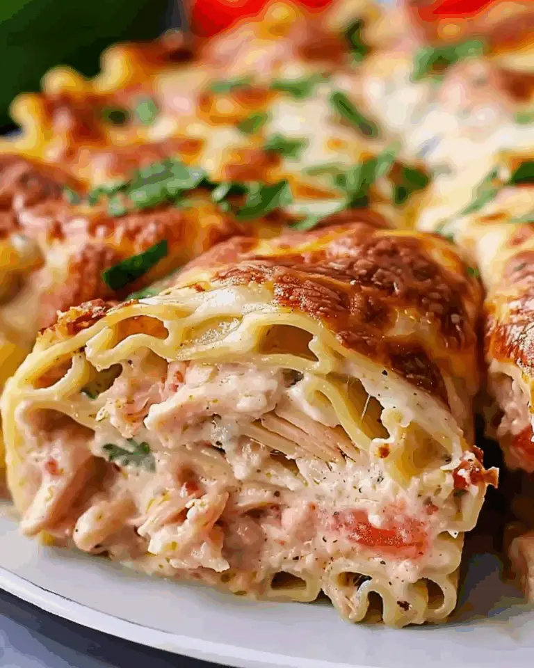 Chicken Alfredo Lasagna Roll-Ups