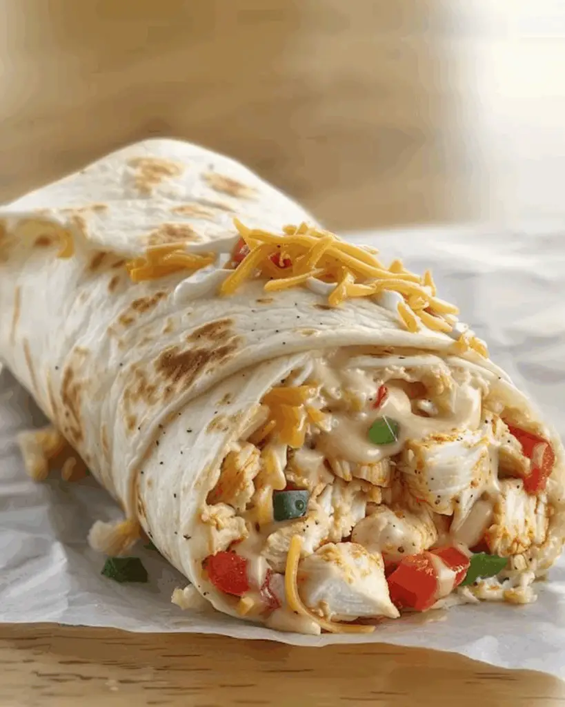 The Ultimate Chicken Bell Pepper Ranch Burritos