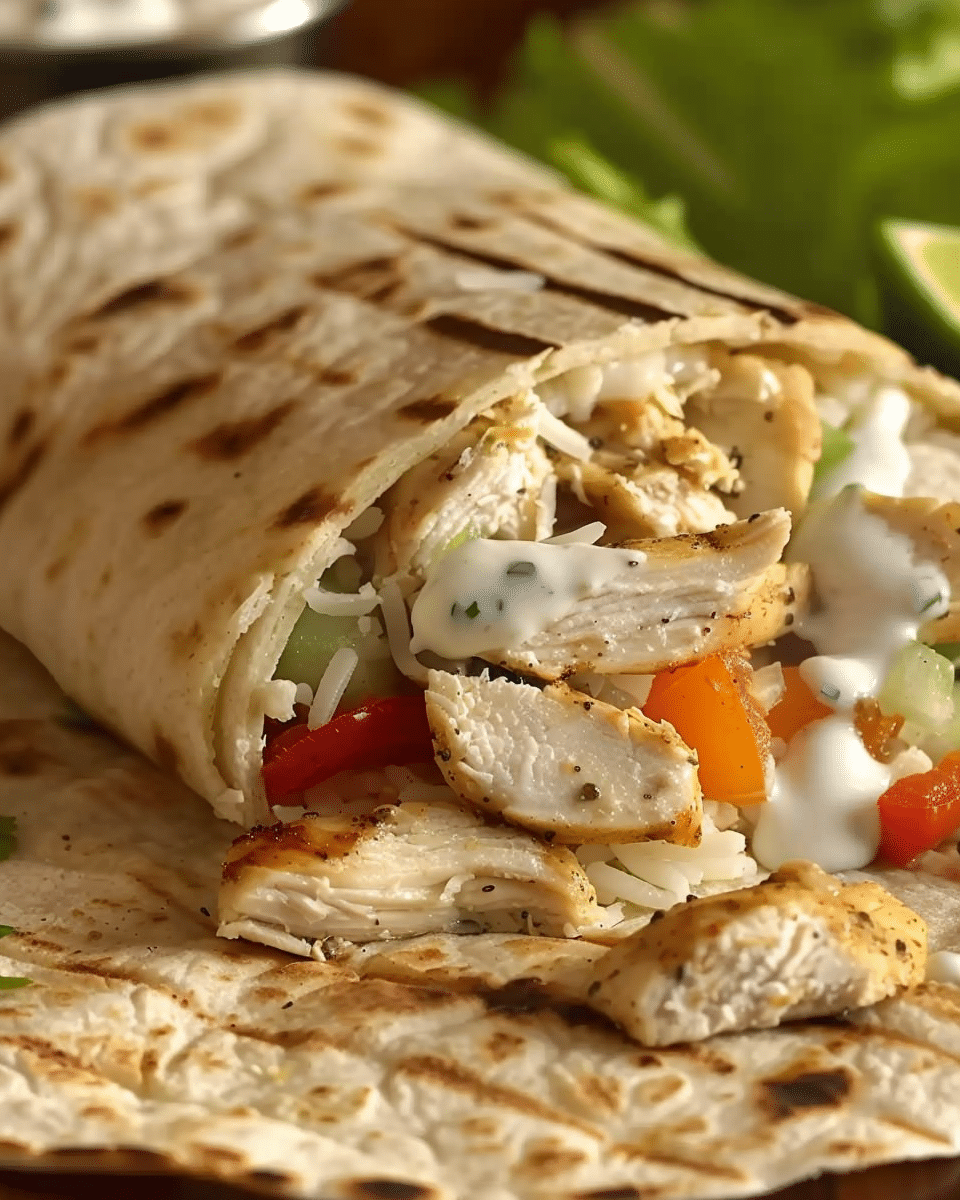 The Ultimate Chicken Bell Pepper Ranch Burritos