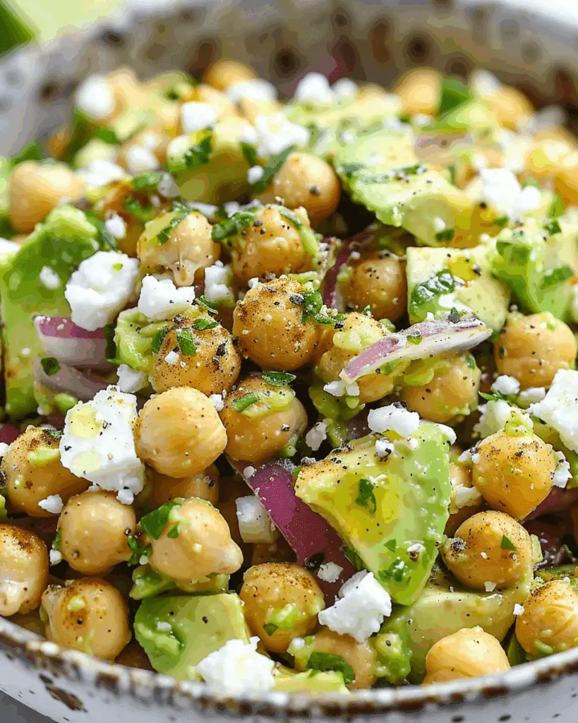 Chickpea Feta Avocado Salad