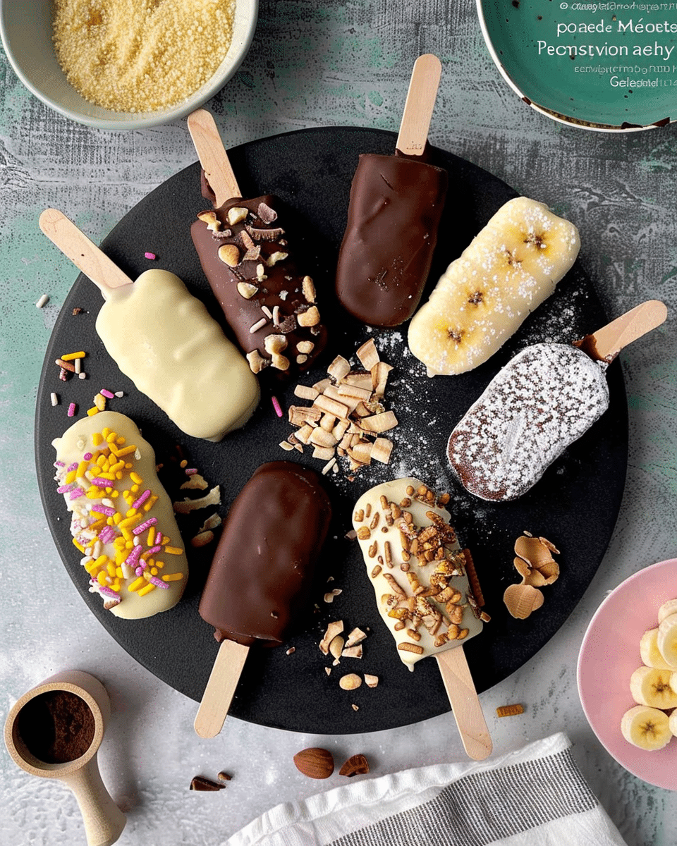 Chocolate Covered Banana Pops