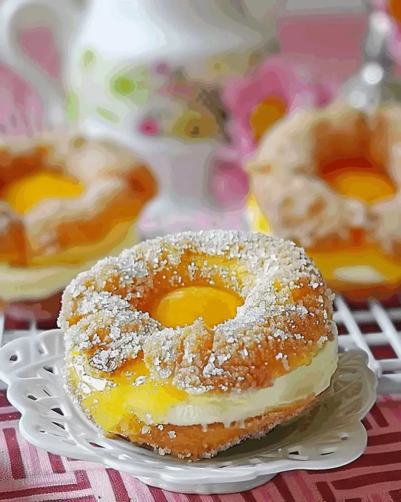 Peach Cobbler Cheesecake Donuts