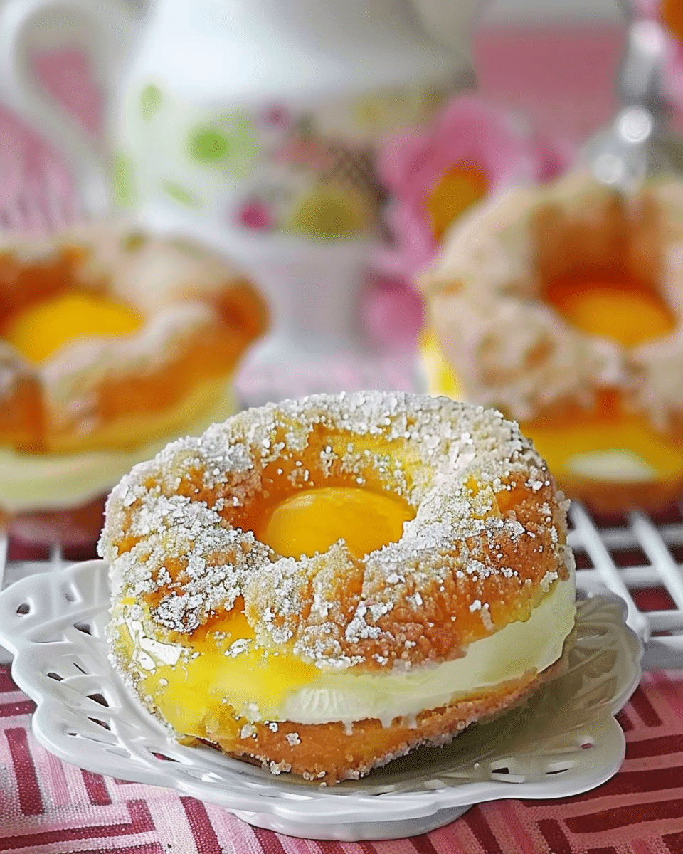 Peach Cobbler Cheesecake Donuts