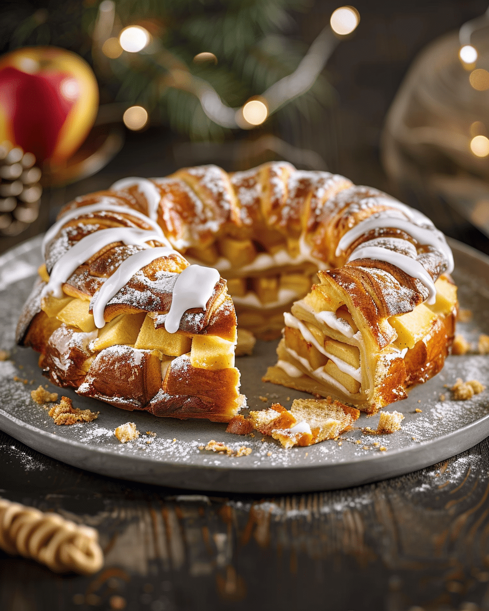 Cozy Apple Kringle with Vanilla Glaze