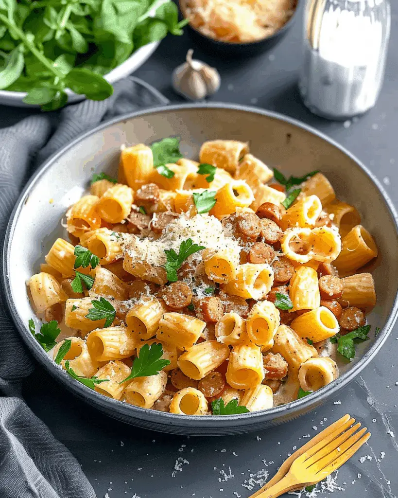 Creamy Sausage Rigatoni Pasta Recipe