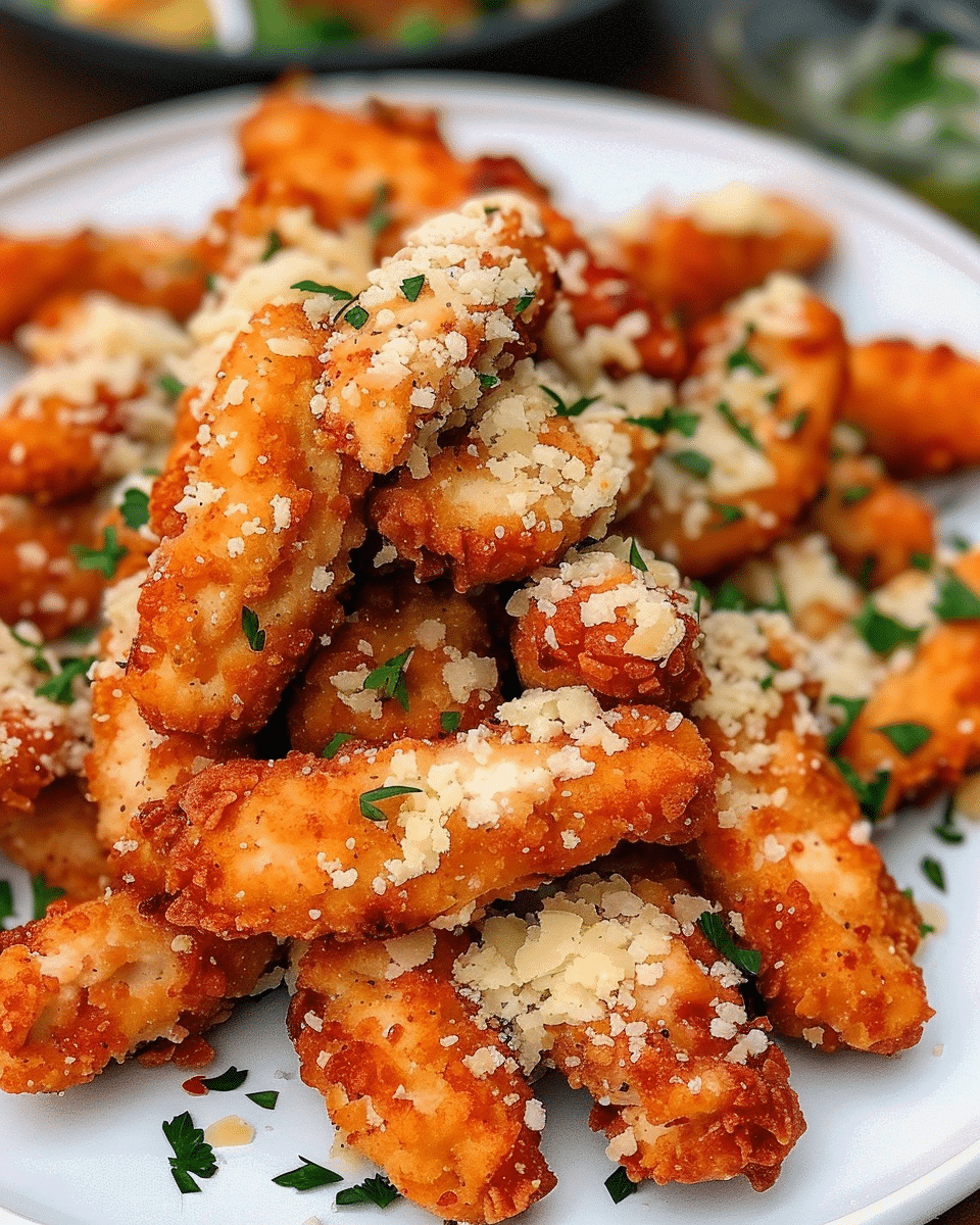 Crispy Parmesan Chicken Bites with Creamy Smoked Cajun Alfredo Gemelli Pasta