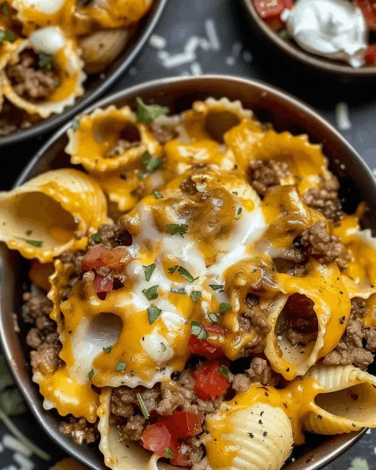 Crockpot Cheesy Ranch Beef Pasta Shells
