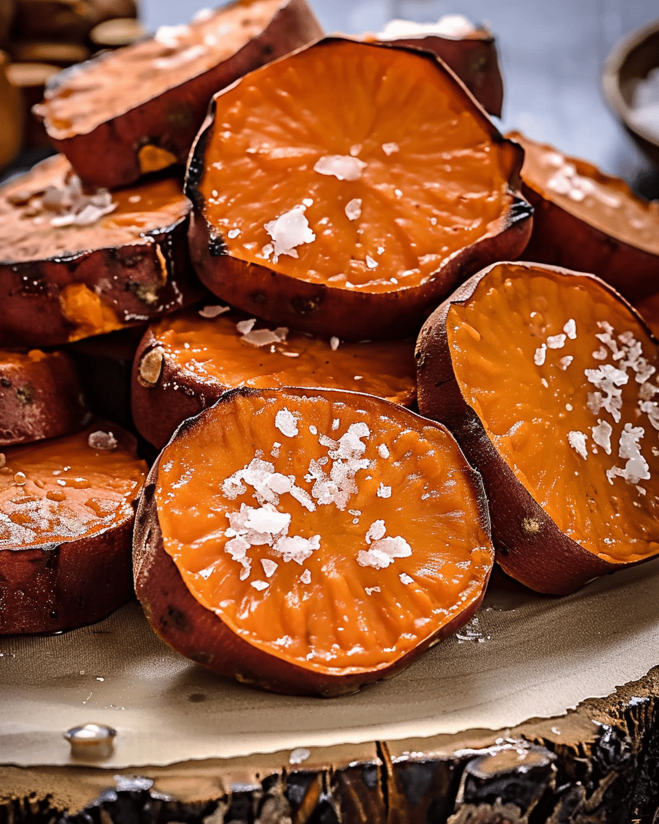 Roasted Sweet Potato Rounds with Honey & Feta