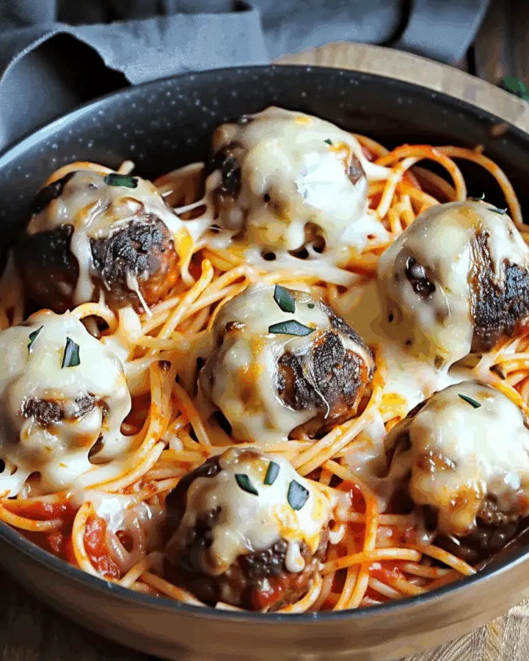 Spooky Spaghetti and Cheese Stuffed Meatballs