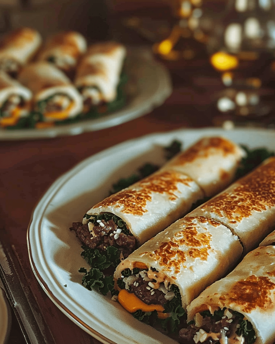 Garlic Butter Beef Cheeseburger Rollups