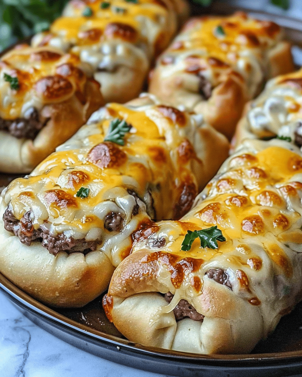 Garlic Butter Beef Cheeseburger Rollups