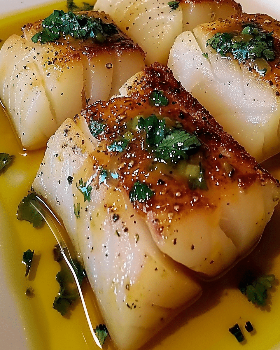 Garlic Butter Cod Strips with Cilantro Lime Sauce