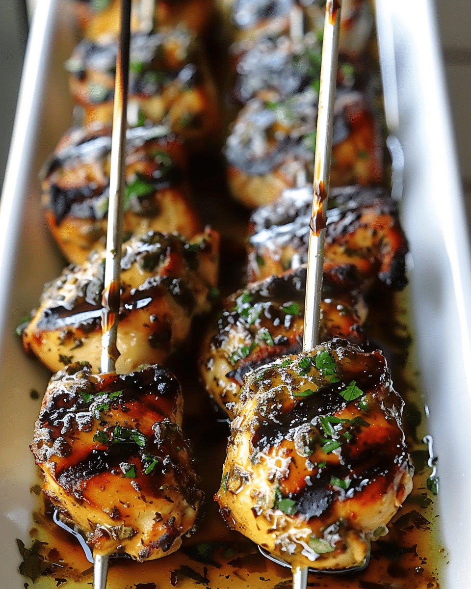 Greek Chicken Souvlaki with Maple Garlic Glaze