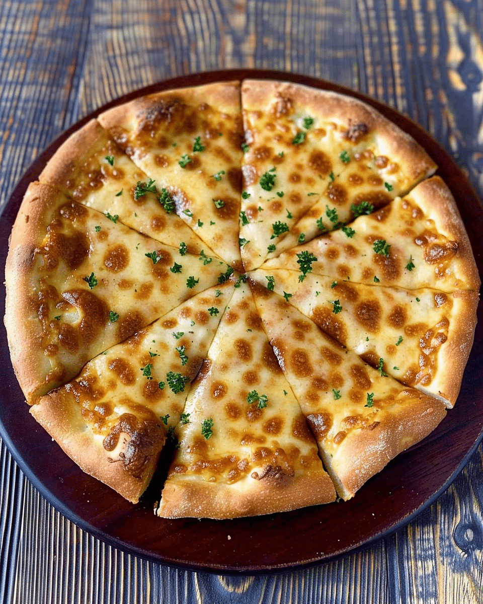 High Protein Cheesy Garlic Pizza