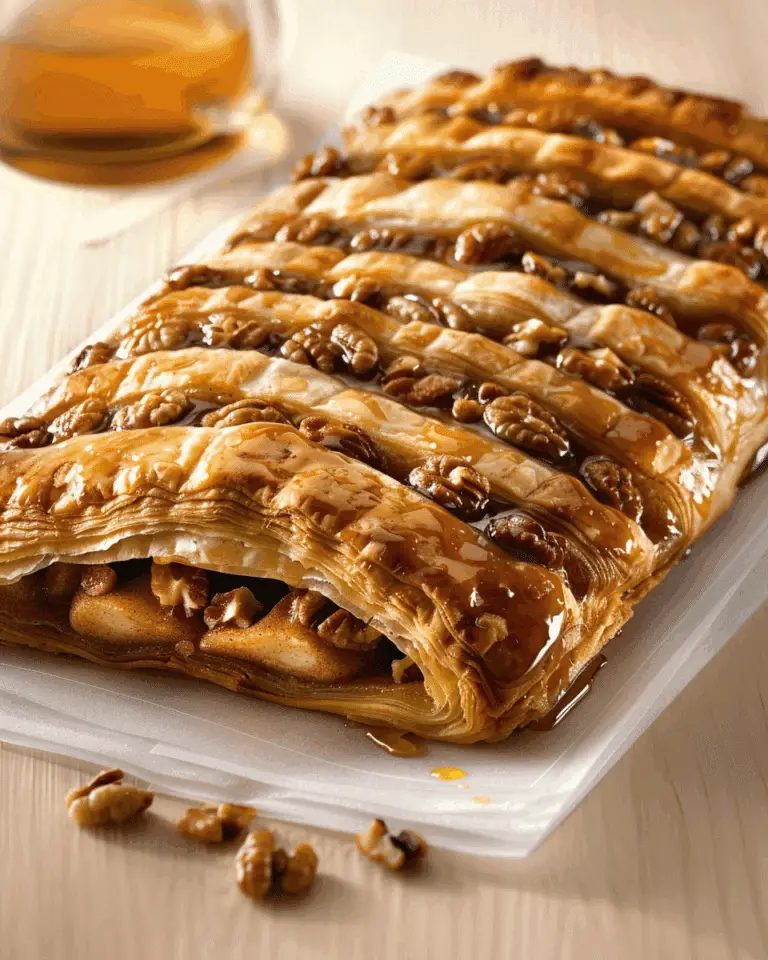 Honey-Glazed Puff Pastry Roll with Walnuts & Cinnamon