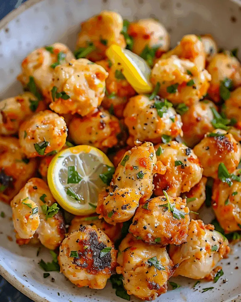 Lemon Garlic Chicken Bites