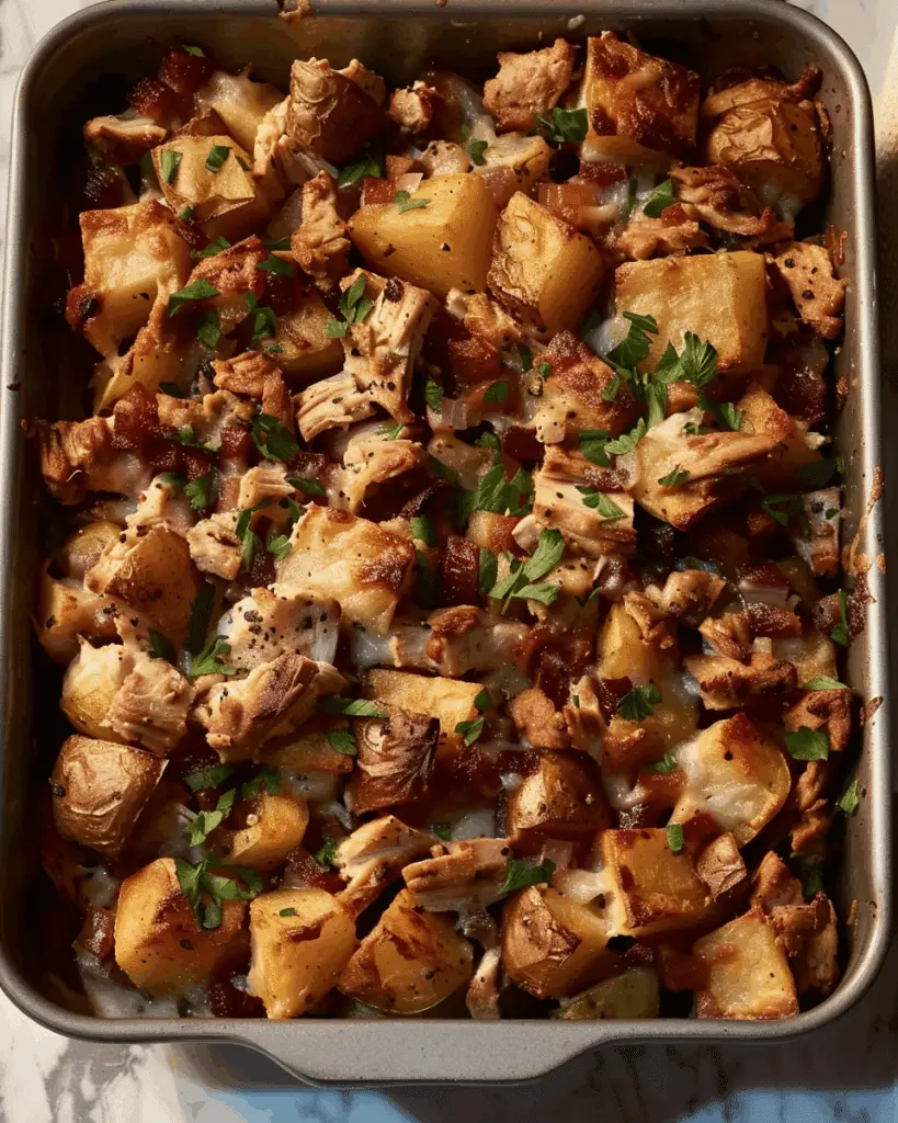 Loaded Chicken Potato Bake