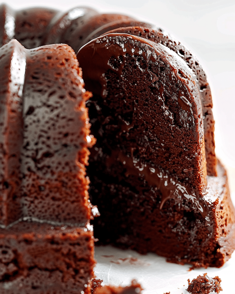 Moist Chocolate Bundt Cake with Ganache