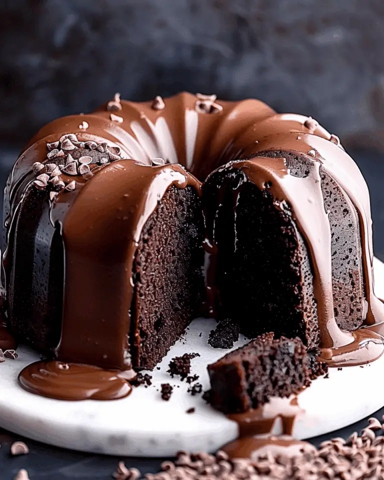 Moist Chocolate Bundt Cake with Ganache