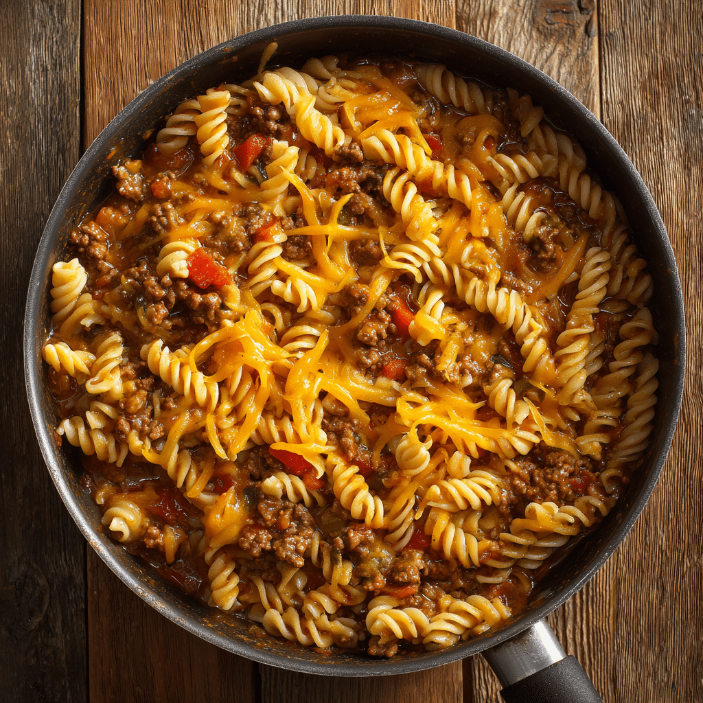One-Pot Beef And Cheddar Ranch Pasta Recipe