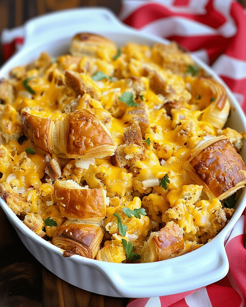 Overnight Croissant Breakfast Casserole