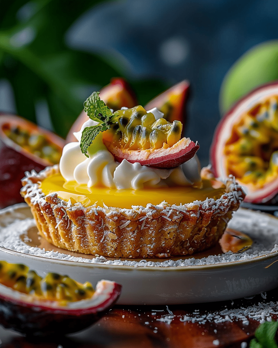 Passionfruit Cream Tart With Coconut Crust