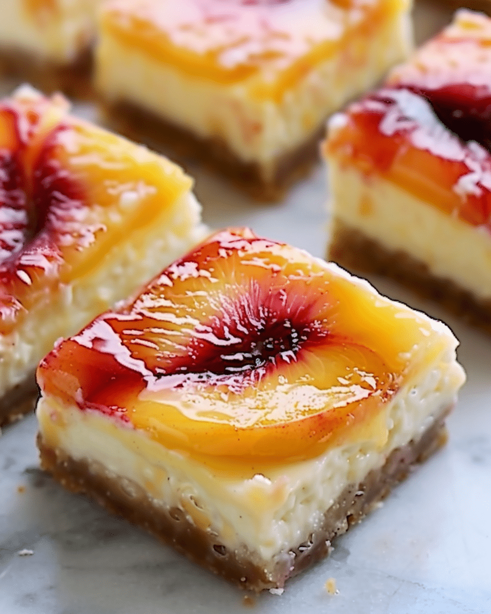Peaches And Cream Cheesecake Bars