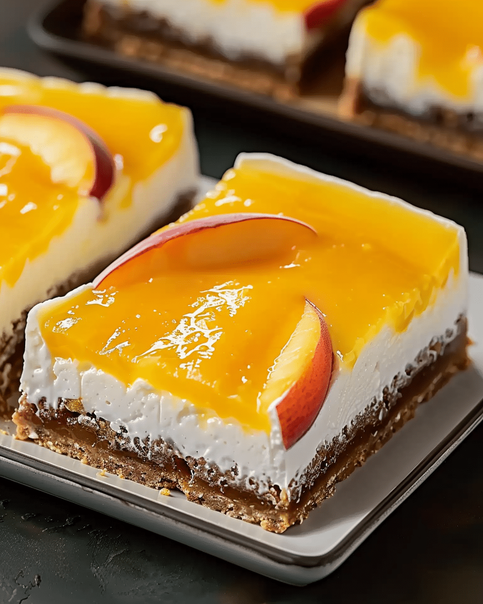 Peaches And Cream Cheesecake Bars