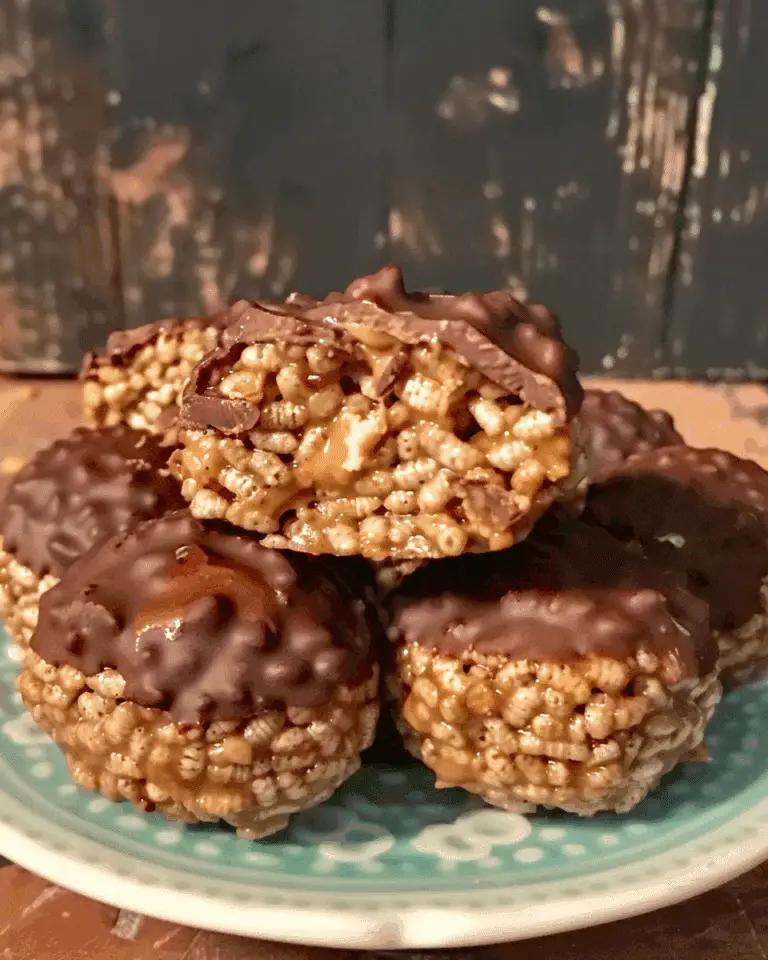 Peanut Butter Balls with Chocolate Rice Krispies