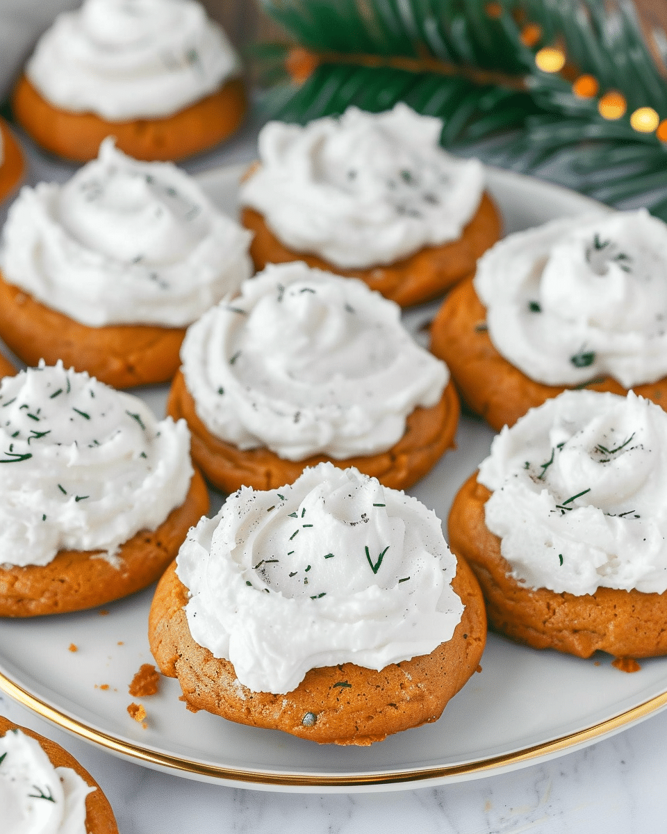 Pumpkin Cookies With Cream Cheese Frosting