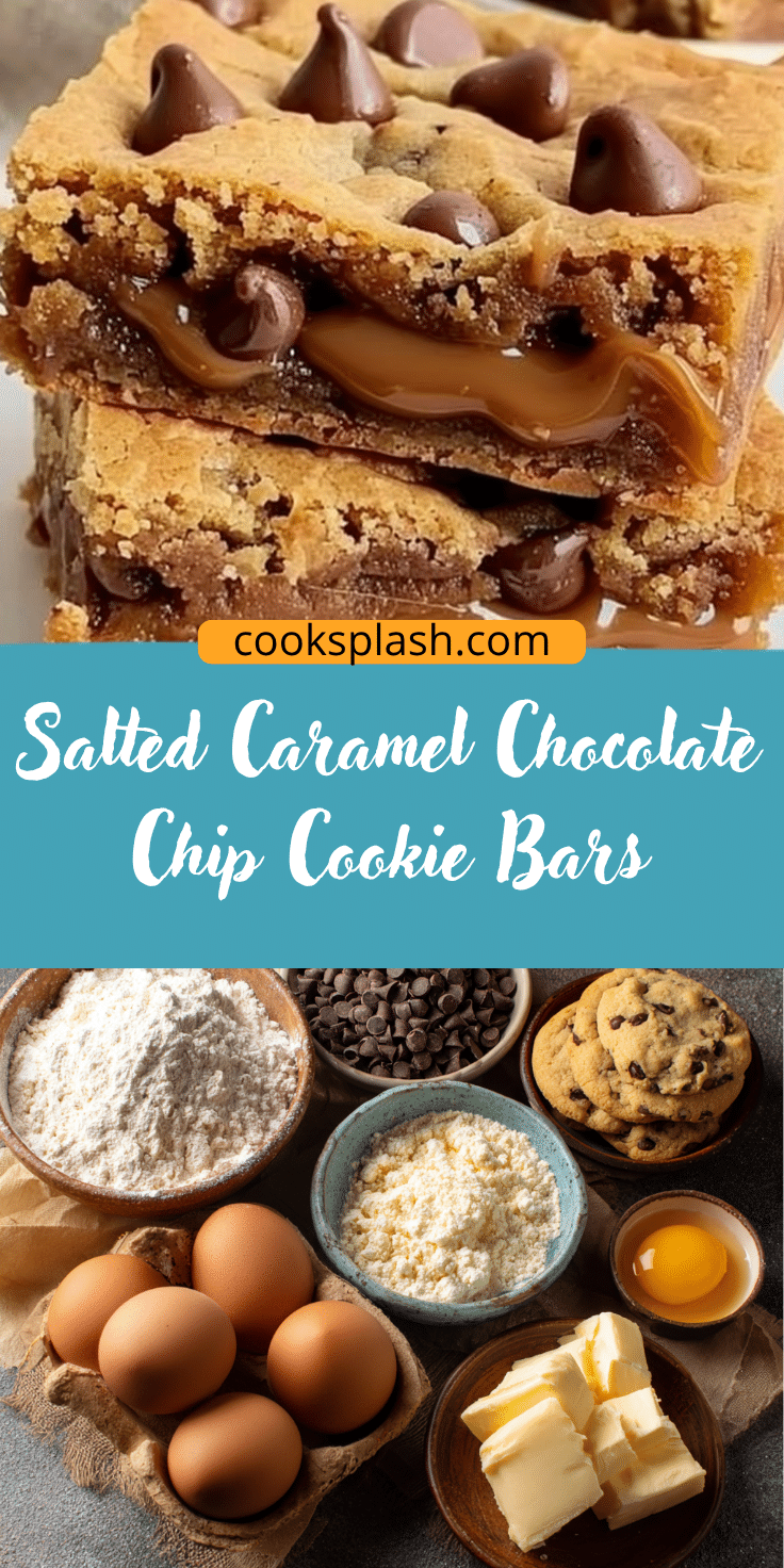 Salted Caramel Chocolate Chip Cookie Bars | Cook Splash
