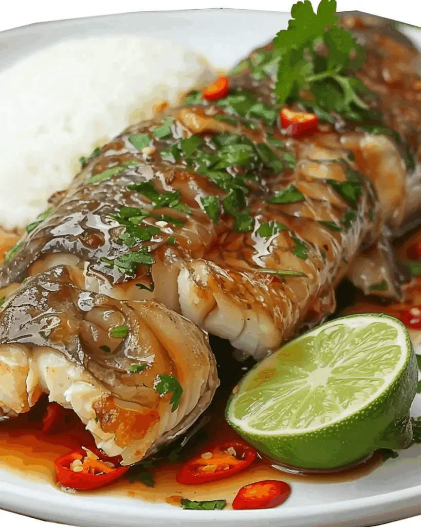 Thai Lime-Garlic Steamed Fish