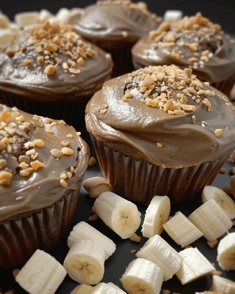 Banana Muffins with Whipped Cream, Cream Cheese Glaze & Crushed Peanuts