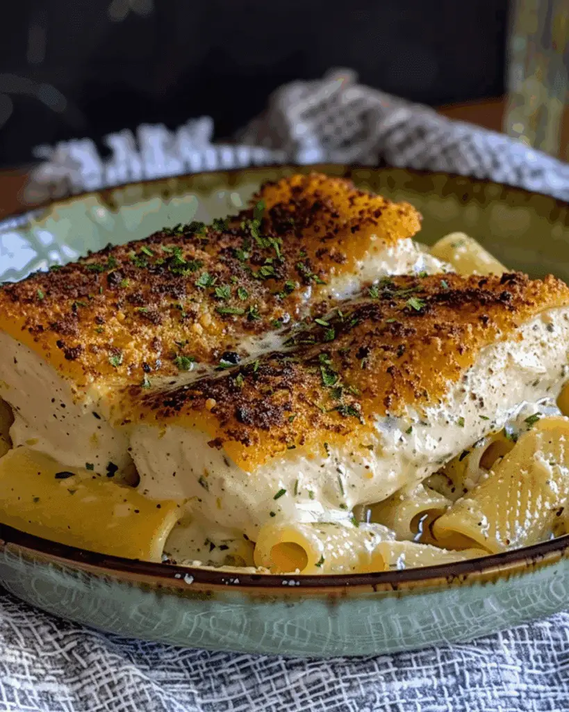 Creamy Garlic Parmesan Chicken Rigatoni