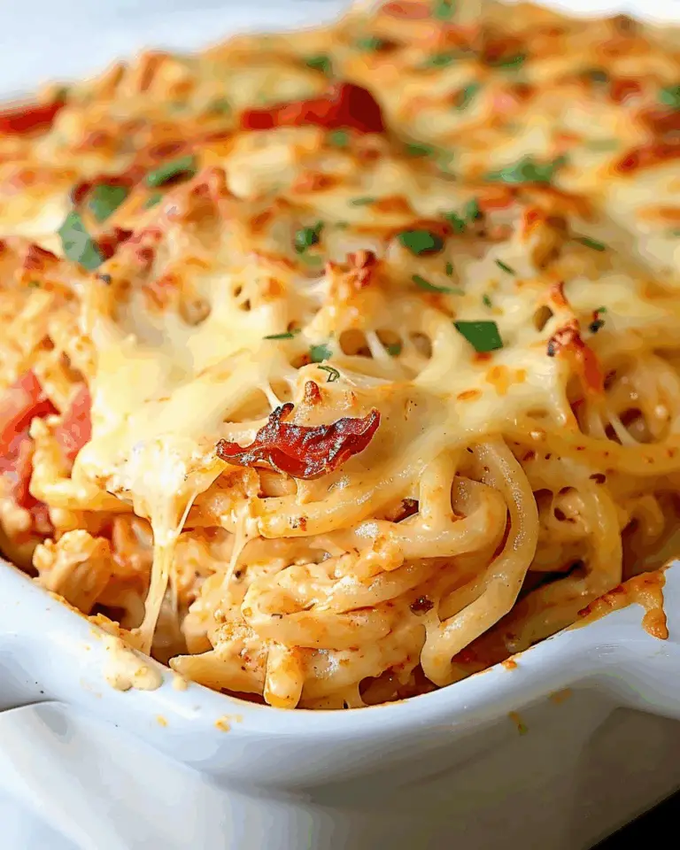 Irresistible Spicy Southern Cheesy Chicken Spaghetti Casserole