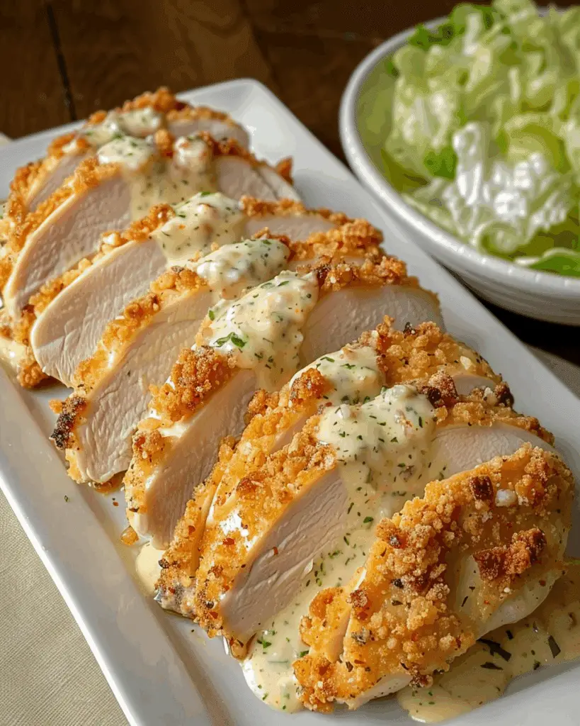 Baked Caesar Chicken With Creamy Garlic Parmesan Sauce
