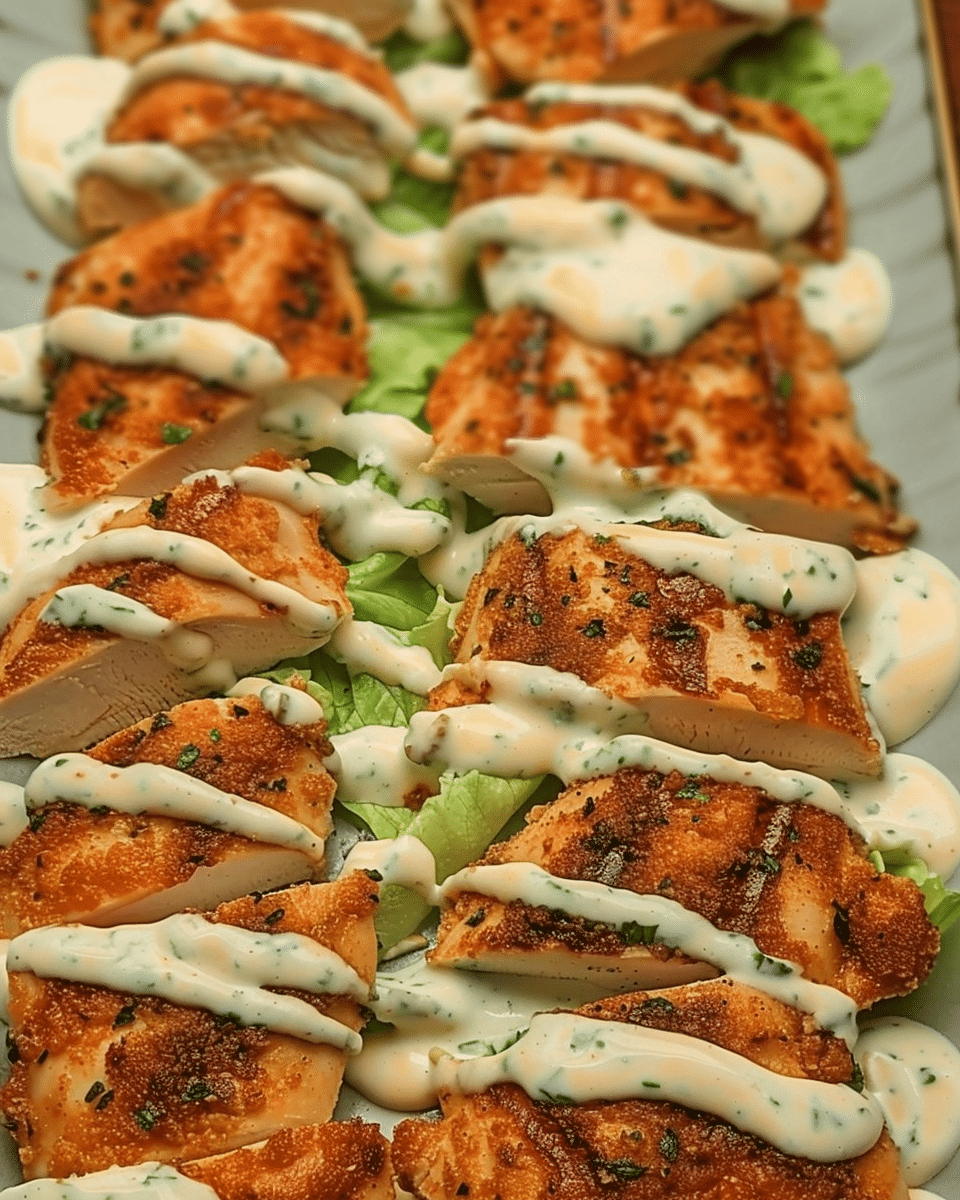 Baked Caesar Chicken With Creamy Garlic Parmesan Sauce