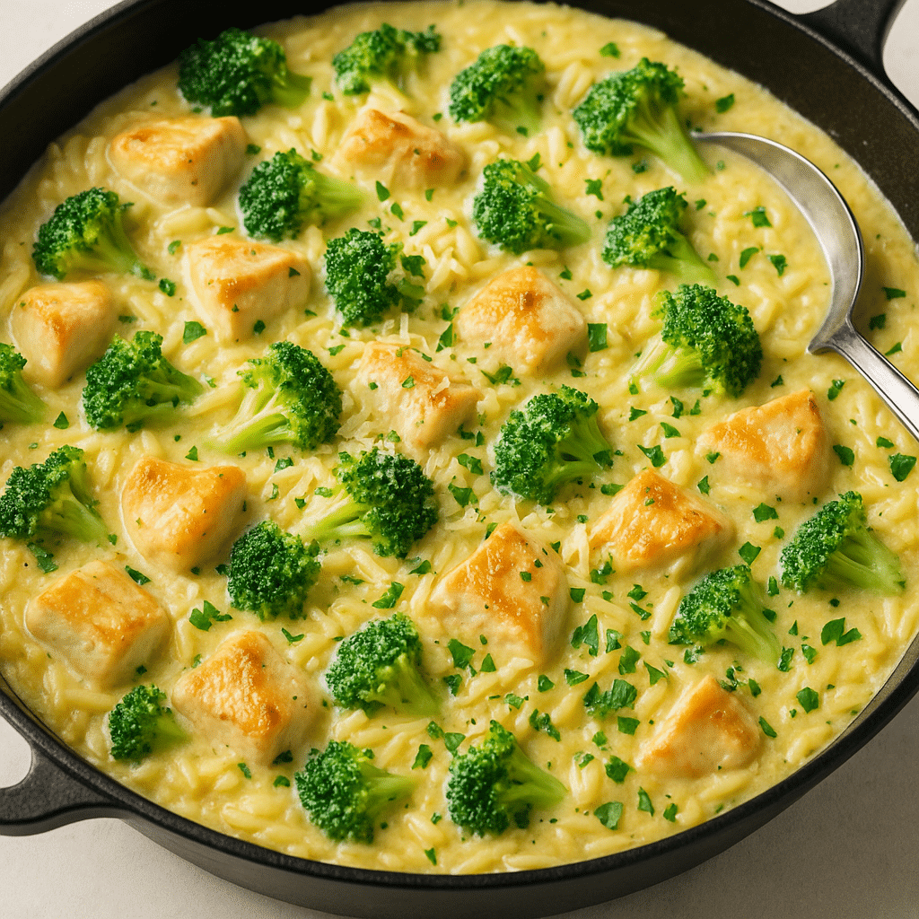 Easy Chicken and Broccoli Orzo