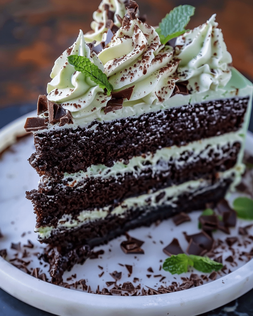 Chocolate Mint Cheesecake Cake