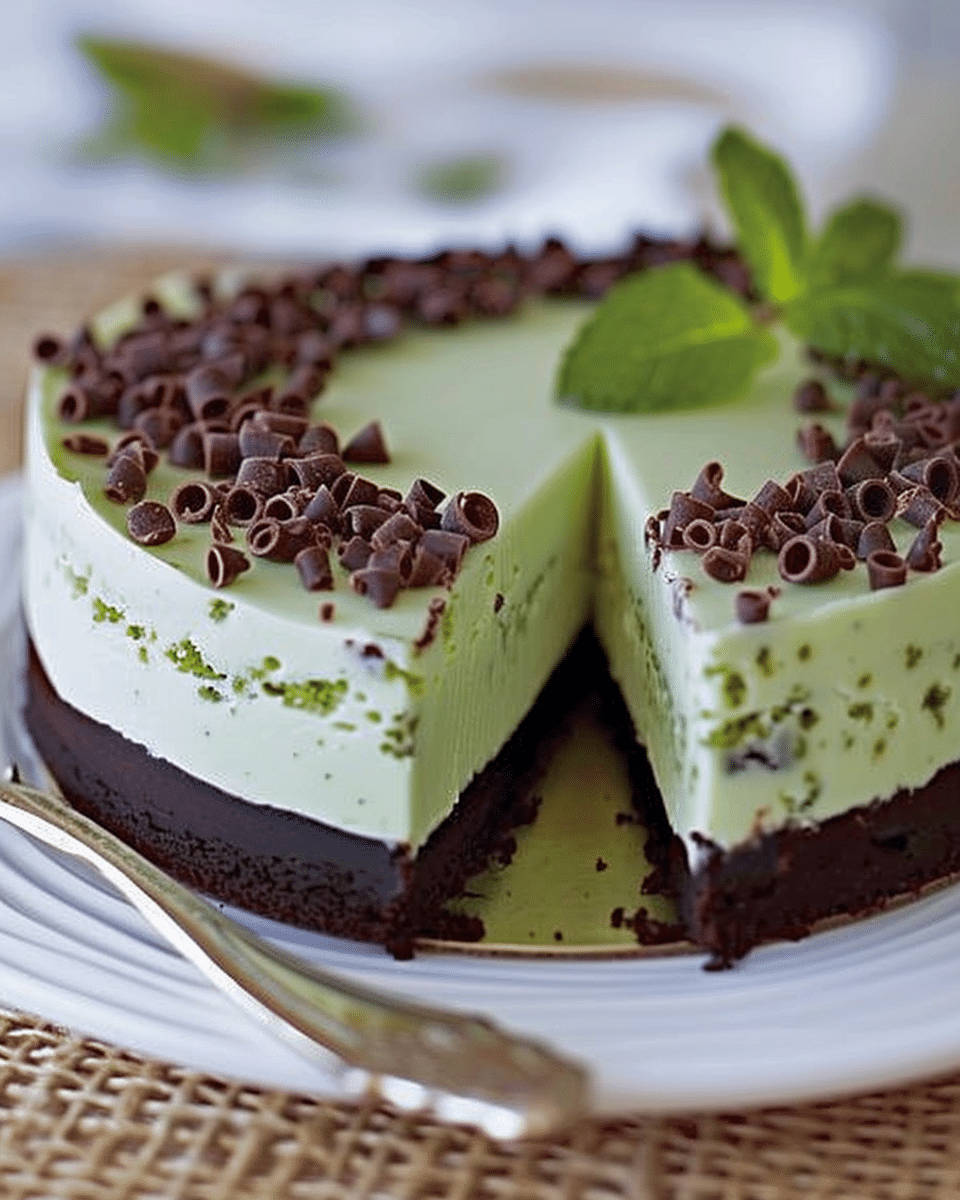 Chocolate Mint Cheesecake Cake