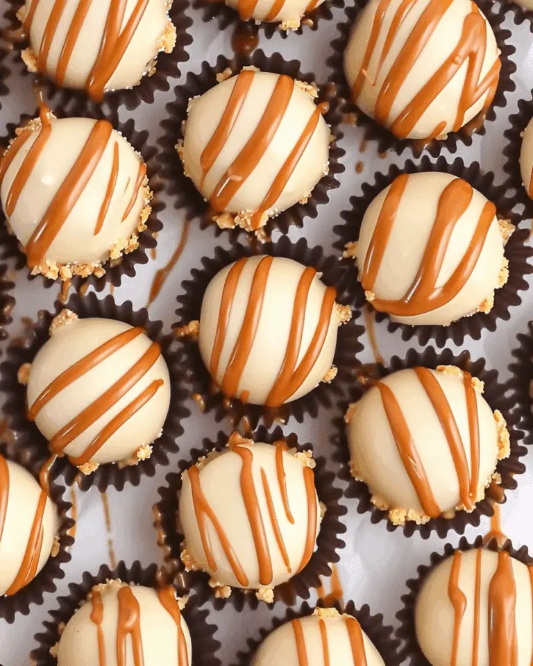 Peanut Butter Snowballs With Caramel Drizzle