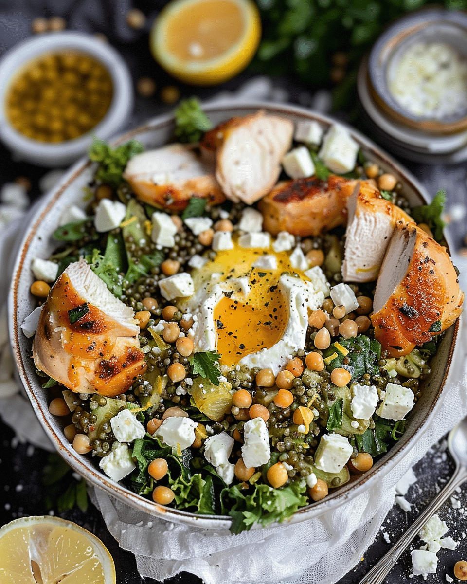 Chopped Chicken Salad with Feta and Lemon Vinaigrette
