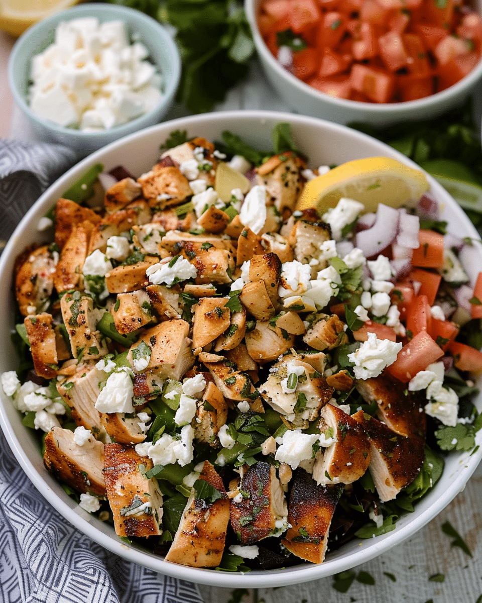 Chopped Chicken Salad with Feta and Lemon Vinaigrette